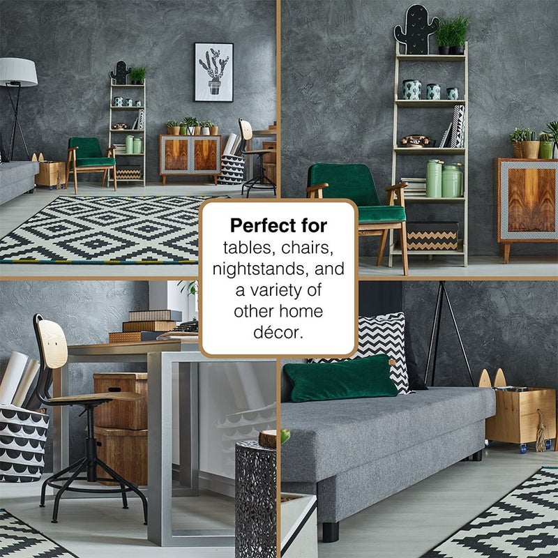 سوفت تاتش أكواب عجلات الأثاث المستديرة القابلة لإعادة الاستخدام من SoftTouch مقاس 2 1/2 بوصة لحماية الأرضيات الخشبية أو البلاط أو الأرضيات الخشبية المصنعة، لون بني (عبوة من 4 قطع) - Image 5